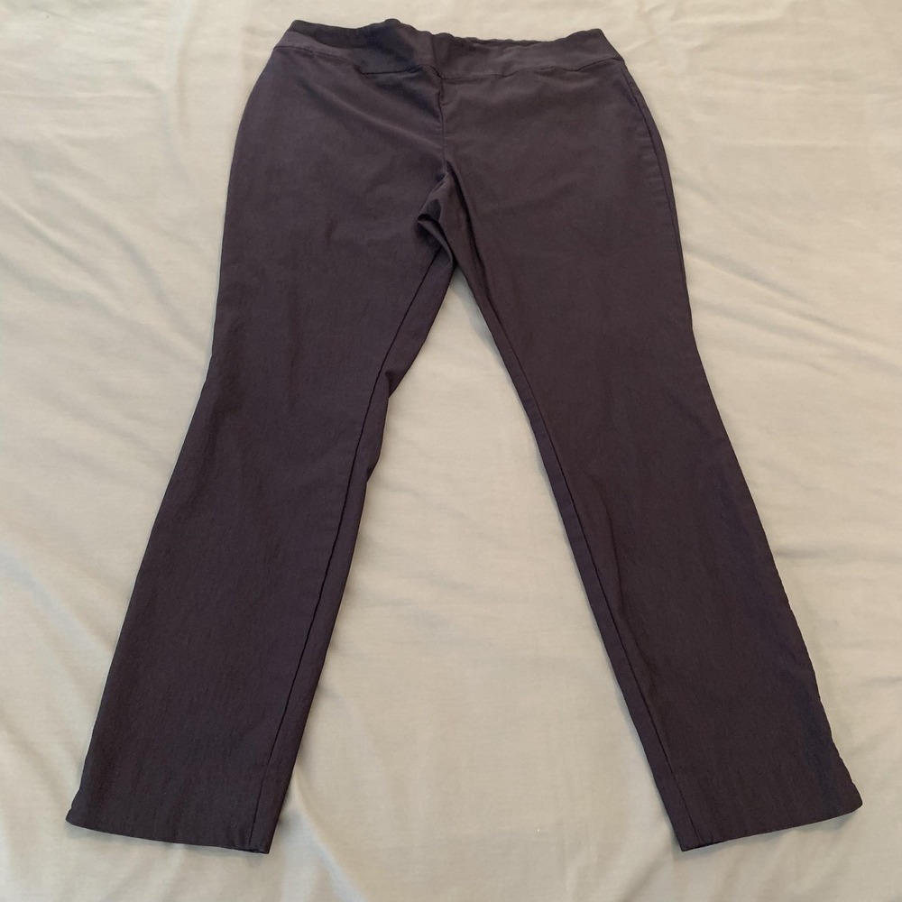 NIC+ZOE Pants Womens‎ 16 Purple Ponte Knit Pull On Slim Leg Stretch Workwear